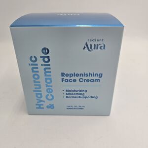 Radiant Aura Hyaluronic & Ceramide Repleneshing Face Cream Moisturizing 1.69oz